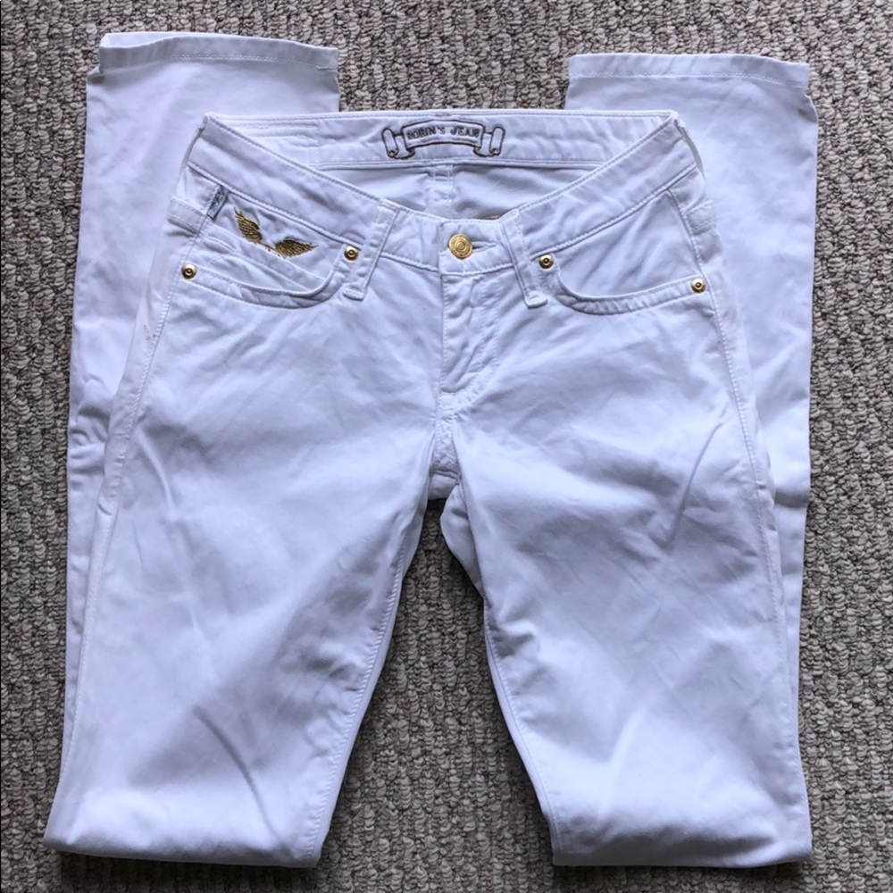 White robin’s jeans